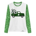 thumbnail image 4 of Charella Long Sleeve Shirts for Women St Patricks Day Shirt Crewneck T-shirts 2024 Trendy Bling Bling Tops,Green,S, 4 of 4