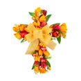 thumbnail image 3 of Wreath Door Cross Credeat Regalo reutilizable Decoración Pascua Corona de flores artificiales para la casa Festival de inauguración de la pared Arco amarillo, 3 of 8