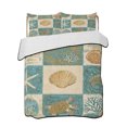 thumbnail image 2 of Vintage Coastal Twin Size Down Alternative Comforter, Lightweight Comforter Quilt Bedding Set with Pillow Shams Summer Beach Sea Turtle Shell Starfish All Seasons Bed Comforter Duvet Insert 68"x86", 2 of 7