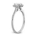 thumbnail image 6 of Solid 14k White Gold Hexagon Halo Diamond Side-Stones with CZ Cubic Zirconia Center Stone Engagement Ring Size 6.5, 6 of 7