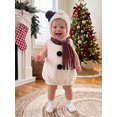 thumbnail image 6 of RUINIXCW Kids Toddler Snowmen Costume Newborn Baby Girl Boy Christmas Halloween Cosplay Outfit Infant Fall Winter Fleece Sleeveless Top Scarf Hat Set, 6 of 10