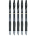Pilot G2 Retractable Gel Ink Rolling Ball Pen Set, 5-Pen Set, Black