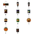 thumbnail image 4 of Wood Sign Halloween LED Light 30V Trick or Treat Skeleton Pattern Hanger with Rope Window Pendent for Door Garden Yard Type 9, 4 of 6