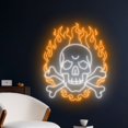 thumbnail image 2 of Handmadetneonsign Fire Skull Neon Sign, Fire Skeleton Wall Art Decor, Skeleton Bar Club Wall Decor, 2 of 5