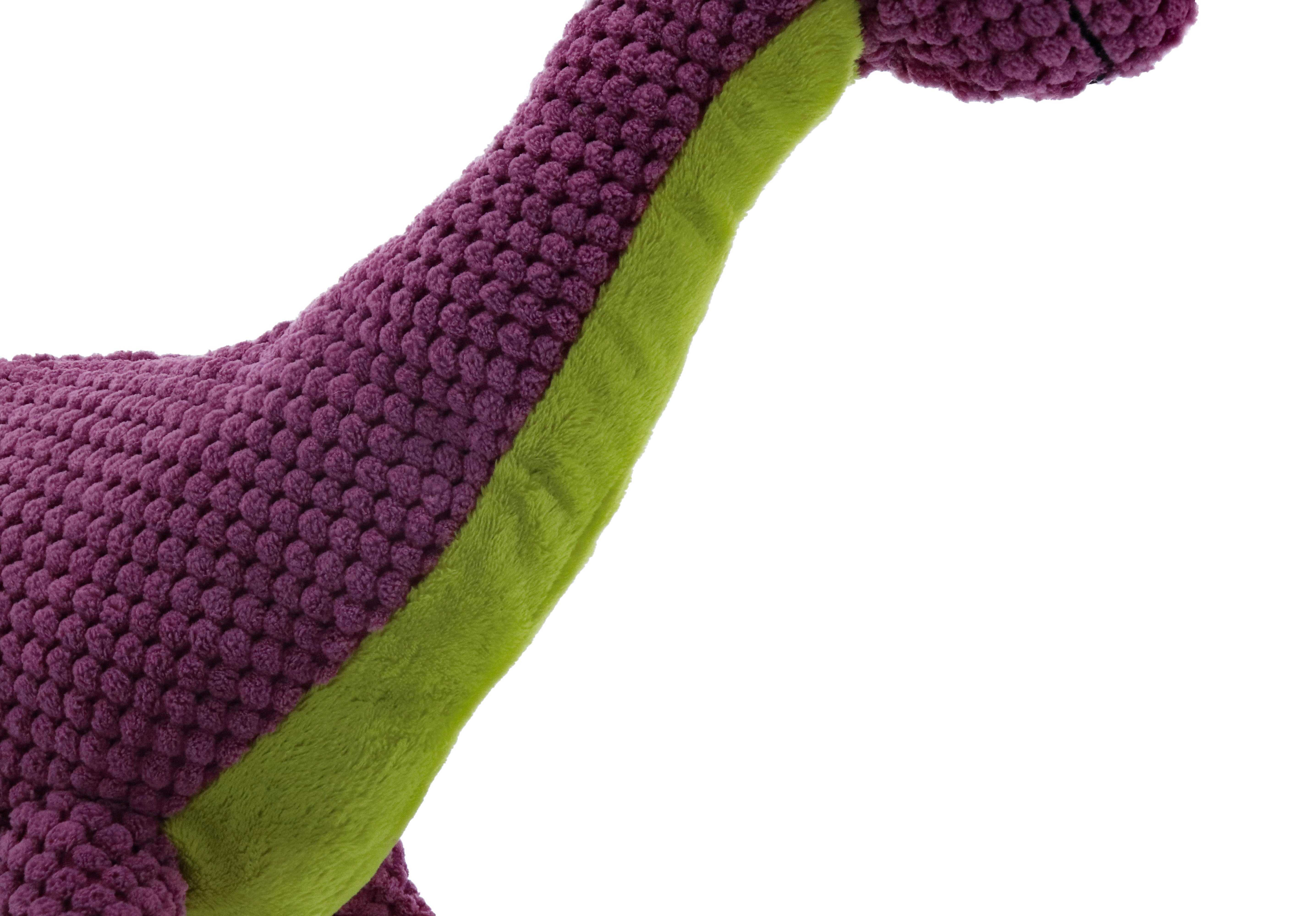 Play 365 Dog Toys Jurassic Cord Crew, Plush Brachiosaurus Toy, Purple, Large