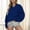 Blue, variant on Solid Color V Neck Long Sleeved Hoodless Sweatshirt for Women Fuzzy Pullover Women Light Hoodie Zip up Women Thin Hoodies Women Junior Vintage Sweater Juniors Blouses Tops Fashion Fall