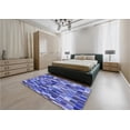 thumbnail image 5 of Ahgly Company Machine Washable Indoor Round Transitional Sky Blue Area Rugs, 3' Round, 5 of 7