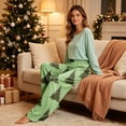 thumbnail image 4 of Satingcolo Christmas Pajama Pants for Women Elastic Waist Wide Leg Lounge Bottoms Christmas Pajamas Christmas Pants For Women, 4 of 5