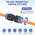 thumbnail image 2 of Uxcell 10-Pack Inline Manifold Union Fitting, 2 Way 5mm(3/16") OD Plastic Pneumatic Push to Connect Tube Fittings, 2 of 6