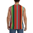 thumbnail image 4 of Pofeuu Mexican Serape Blanket Stripes Print Men's Muscle T-Shirt, Sleeveless, Muscle Tank, Classic Muscle Tee Top For Men Casual Sleeveless Muscle T-Shirt Trendy Clothes-Medium, 4 of 7
