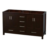 Wyndham Collection Sheffield 59" Solid Wood Double Bathroom Vanity in Espresso