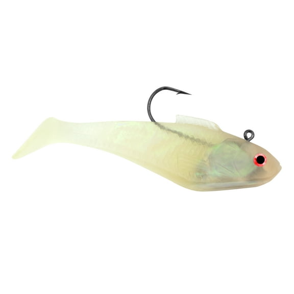 Tsunami Holographic Swim Shad Fishing Lure – 3'', Glow, 3-Pack