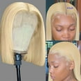 thumbnail image 4 of Blonde Bob Wig Human Hair 13X4 Lace Front Wigs Pre Plucked Bleached Knots 150% Density 613 Lace Front Wig Human Hair Straight Short Bob Wigs Human Hair Lace Frontal Wigs for Women (12inch), 4 of 7