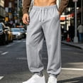 thumbnail image 2 of Jerdar Men's Solid Drawstring Jogger Sweatpants Elastic High Waist Cuffed Ankle Loose Casual Trousers For Fall Winter Workout Pants for Men, 2 of 9