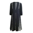 thumbnail image 4 of DPTALR Casual Women O-Neck Long Sleeve Positioning Printed Pullover Dress, 4 of 4