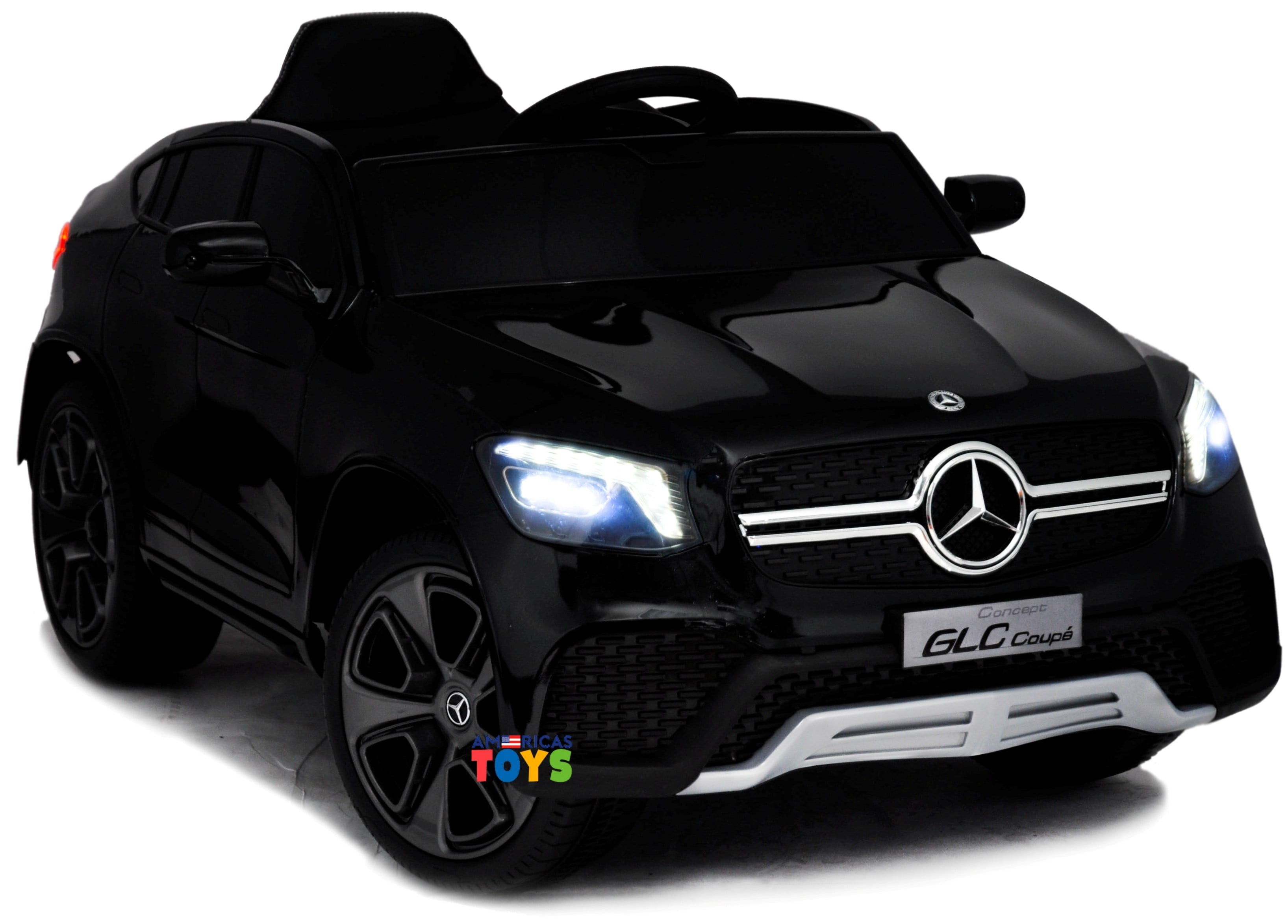 New 12v Mercedes Glc Coupe Ride On Car Power Electric Toy For Kids With Remote Control Mp4 Touch Screen Led Lights Leather Seat Color Black Walmart Com Walmart Com