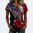 thumbnail image 2 of KHONTS 250th Anniversary USA Shirt for Women 250 America Crew Neck T Shirt Short Sleeve Celebration Patriotic Flag Printed 1776-2026 Tees 03-Red S, 2 of 4