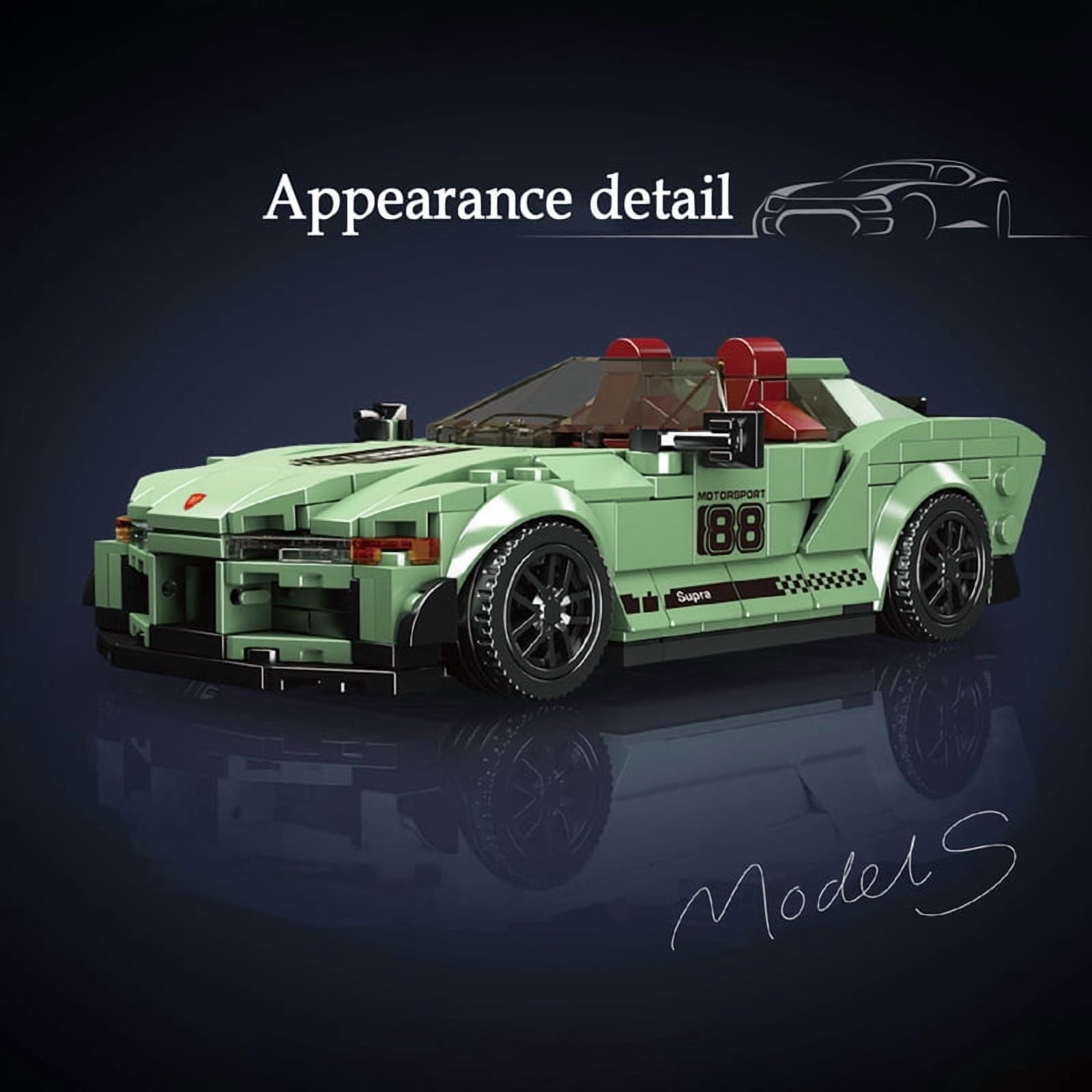 SNOWEAGLE  Speed Champion Building Toys with Display Case, 27046 Toy Cars Building Sets, Model Car Kits Building Blocks, JDM Race Car Building Kits for Adults Kids 8+(348 PCS)