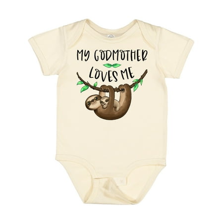 

Inktastic My Godmother Loves Me Cute Sloth and Baby Gift Baby Boy or Baby Girl Bodysuit
