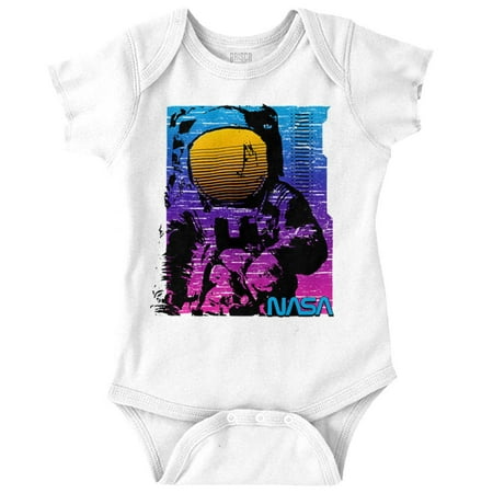 

Vaporwave NASA Space Astronaut Romper Boys or Girls Infant Baby Brisco Brands 18M