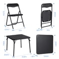 thumbnail image 3 of Bingirl Foldable Table and 2 Upholstered Chairs with Cushioned Seats Black, 3 of 8