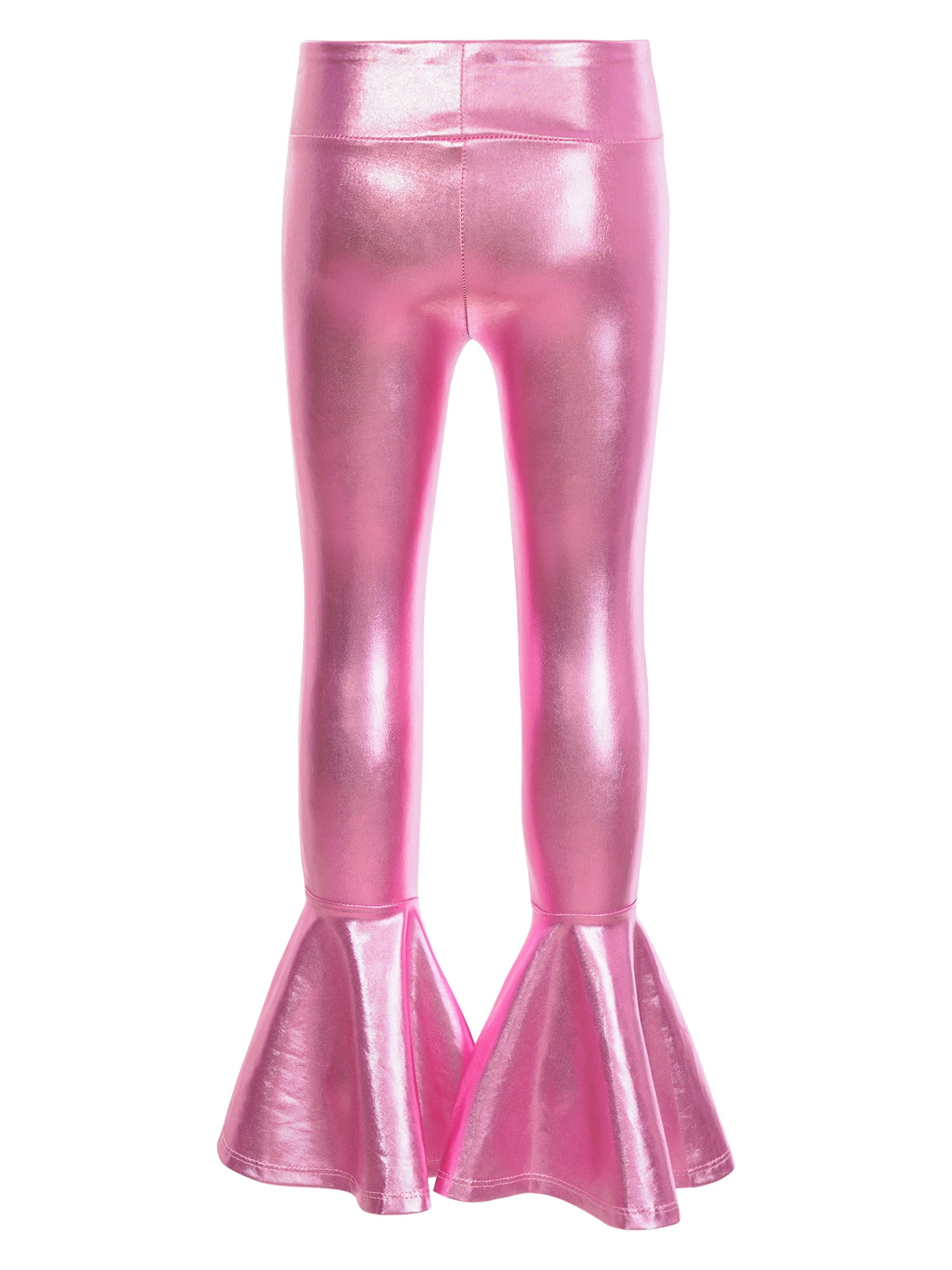 Metallic Pink Fuchsia Crushed Velvet Flare Leggings Customizable High  Waisted Tights Bell Bottom Pants 70's Spandex Size S M L XL Short Long 