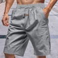 thumbnail image 2 of Men’s Cotton Linen Casual Shorts Beach Vacation Sports Cool Summer Bottoms, 2 of 5