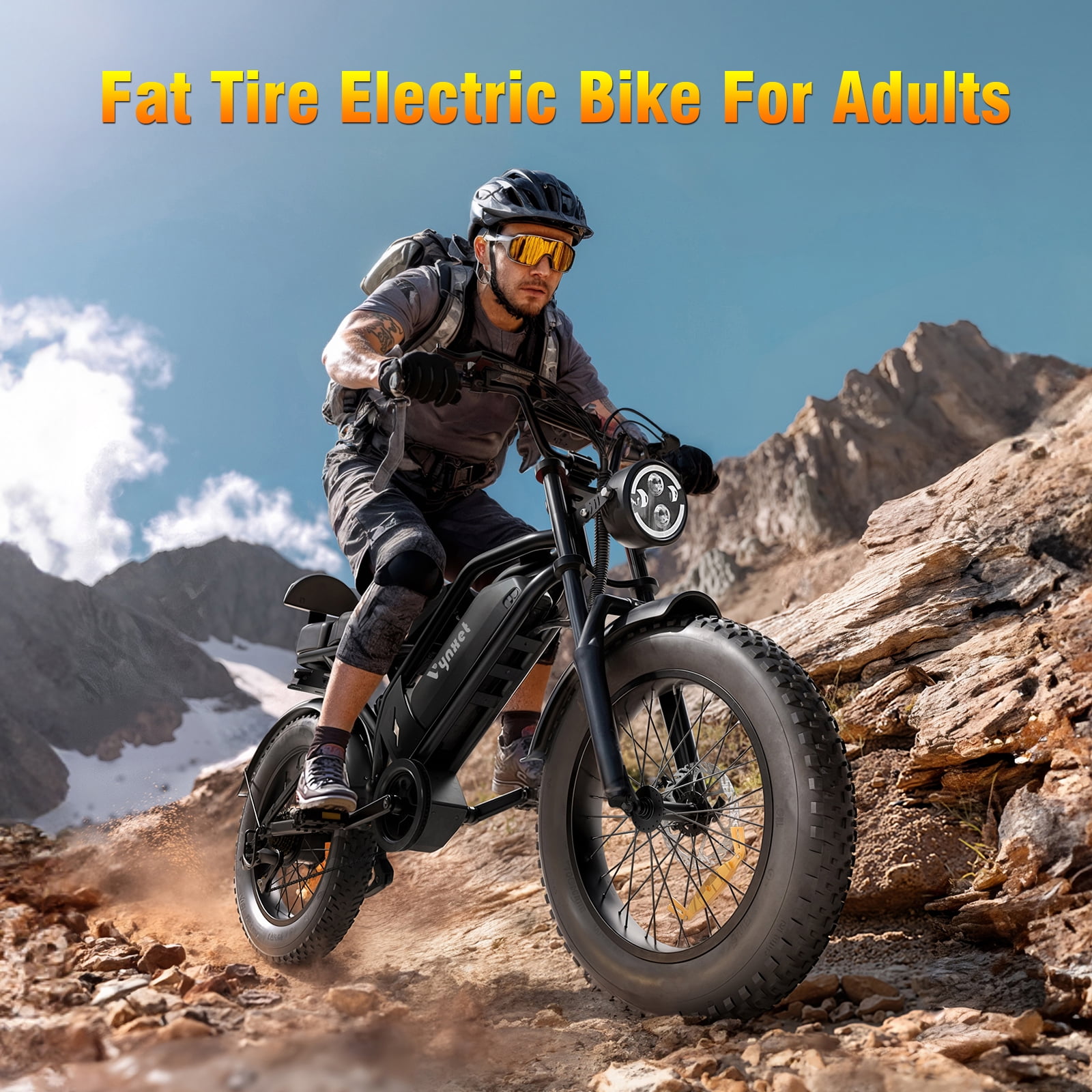 1500W Electric Bike, 20" Fat Tire E-Mountain Bikes, 48V 18Ah 32MPH Ebike for Adults Full Suspension UL2849, All-Terrain E-Bike, Black