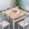 thumbnail image 3 of Corgi Dog and Flower Florals Square Fitted Tablecloth with Elastic Edge,Square Table Cover,Washable Elastic Table Cover for Home Kitchen Party Decor 34"x34", 3 of 6