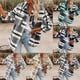 thumbnail image 5 of Ladies Check Fleece Winter Jacket Shacket Baggy Tartan Tops Shirts Coat Oversize, 5 of 8