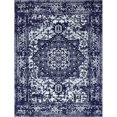 thumbnail image 1 of Unique Loom Richmond Medallion Border Rug  9' x 12' Rectangle Navy Blue/Ivory, 1 of 1