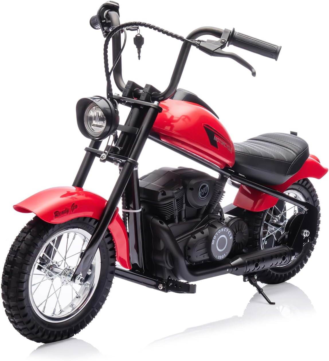Acekid Electric Dirt Bike 24V 250w Motor LED Lights Comfortable Leather Seat Two-Speed Electric Motorcycle Teens