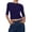 Navy, variant on Women's 3/4 Sleeve Crop Top Slim Fit Crewneck Basic T-Shirt Athletic Yoga Running Ribbed Knit Cropped Undershirt Solid Casual Pullover Tee Top Green L