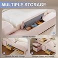 thumbnail image 6 of Multifunction Smart King Bed Frame, Upholstered Platform with Massage Recliner, Storage Drawers, Bluetooth Speaker, USB Charging Port, Adjustable Headboard, 6 of 8