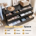 thumbnail image 4 of Ktaxon Fluted 6 Drawer Double Dresser Wood Dresser Storage Cabinet Drawer Organizer Chest of Drawers for Bedroom, Black, 4 of 12