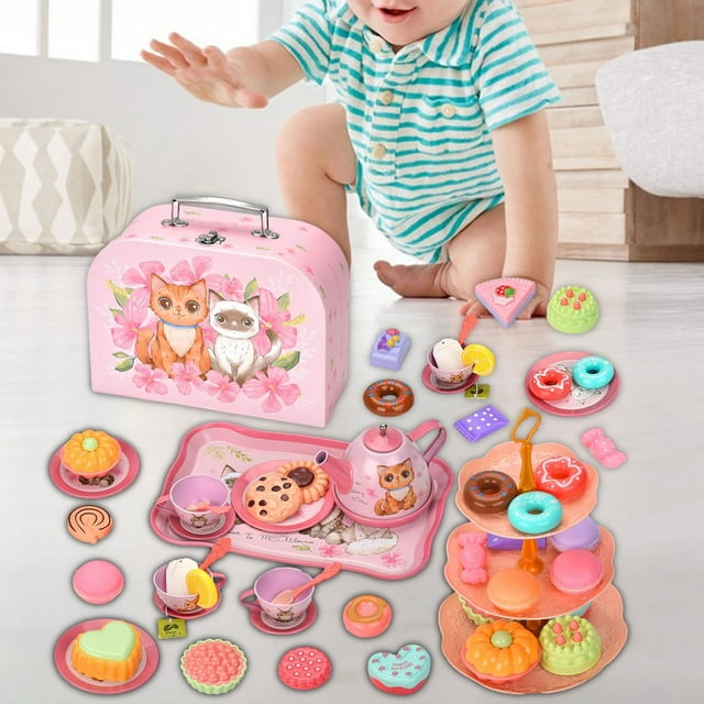 Accesorios para comida de juego Hugo juego de cocina para niños juego de té para niños pequeños Estilo F
