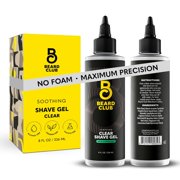 The Beard Club Hydrating Clear Shave Gel for Men with Sativa Seed Oil, Cedar Scent, Smooth Shave Formula for Daily Facial Grooming Routine, 8 fl oz