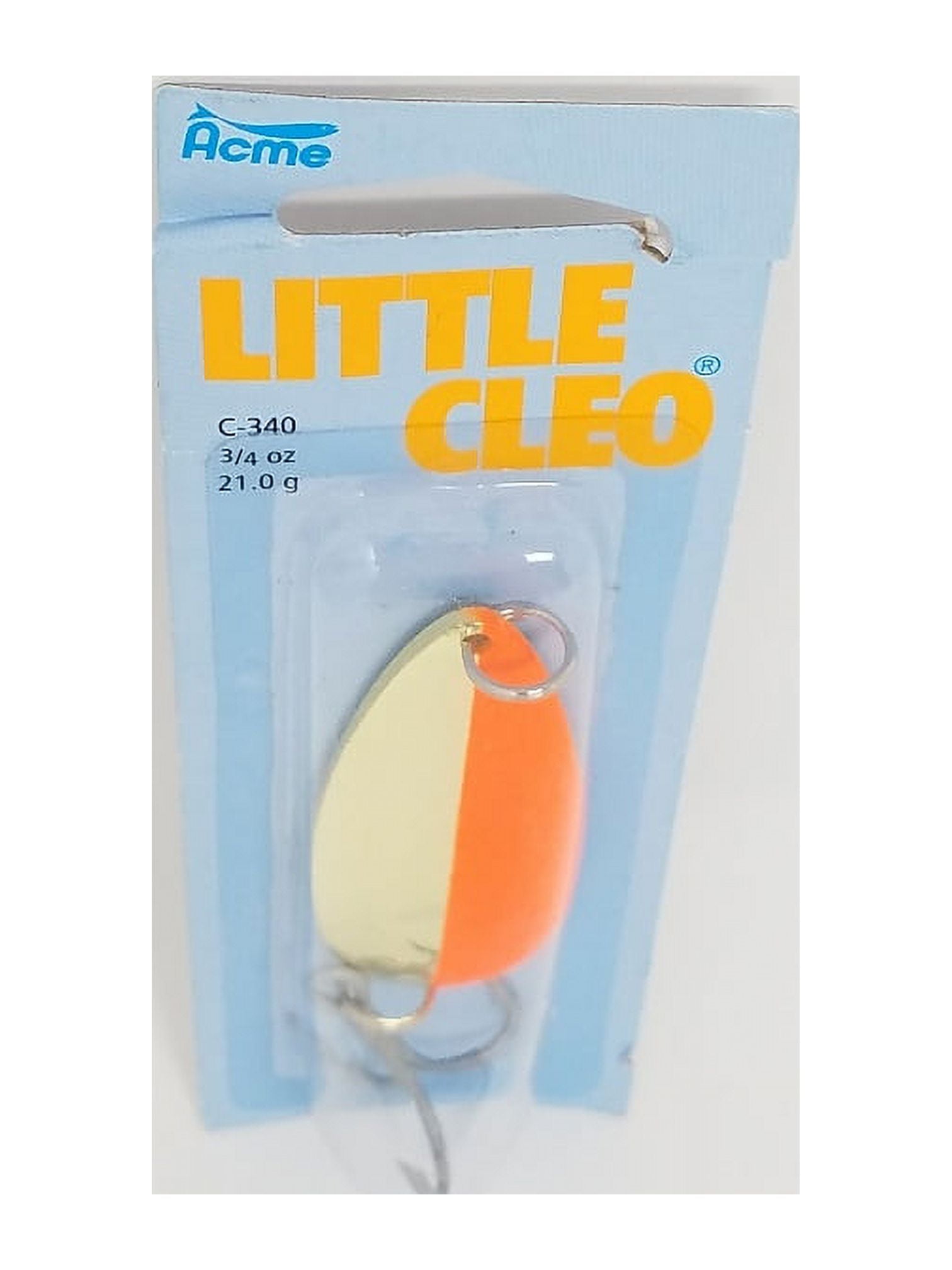 Acme Tackle Little Cleo Fishing Spoon Gold Flo Orange Stripe 3/4