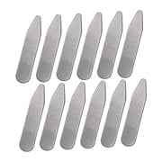 Wxqbjtam 12Pcs Collar Stays Smooth Edges Metal Invisible Collar Inserts Collar Stiffeners 5.08cmx1cmx0.08cm