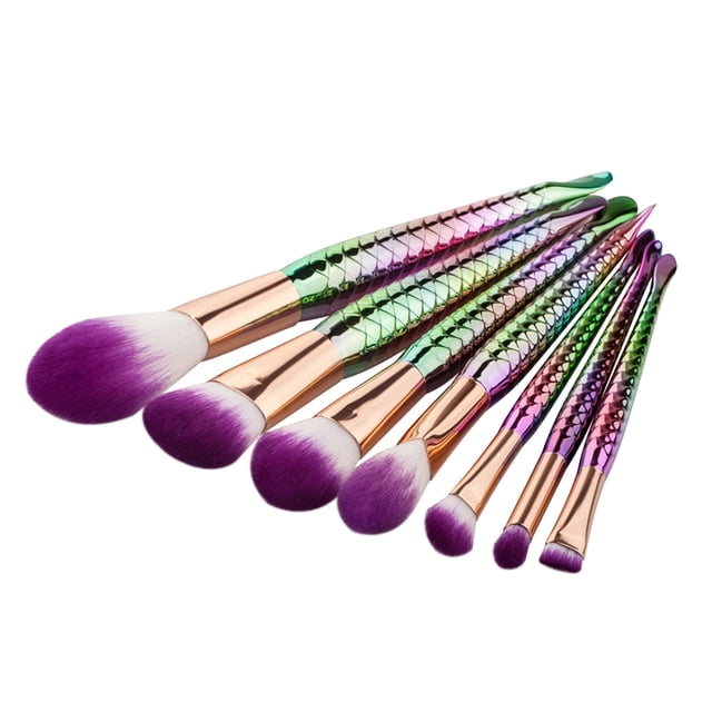 7x Maquilje Cosméticos Base Polvo de ojos Ojos bios Cepillo Kit Púrpura Baoblaze Cepillo del cepillo del maquillaje