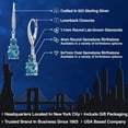 thumbnail image 2 of Gem Stone King 925 Sterling Silver London Blue Topaz and White Lab Grown Diamond Dangle Earrings for Women (5.19 Cttw, Oval 9X7MM), 2 of 6