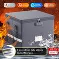 thumbnail image 3 of 5200 ° F Fireproof Document Box with Lock, Heat Insulated Collapsible File Storage Organizer with Handle, Portable Home Office File Cabinet for Hanging Letter/Legal Size Folder, Black, 3 of 10