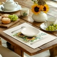 thumbnail image 5 of Sunflower Placemats Set of 4 Spring Summer Yellow Floral Linen Heat Resistant Table Mats 12x18 Inch Sunflowers with Eucalyptus Leaves Print Placemats for Party Kitchen Dining Decoration, 5 of 6