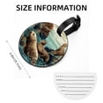 thumbnail image 5 of Sea Lion Set of 2pcs PU Leather Round Suitcase Tags with Privacy Cover and Name ID Tag - Ideal for Travel Luggage, Handbags, Backpacks, School Bags, 5 of 6