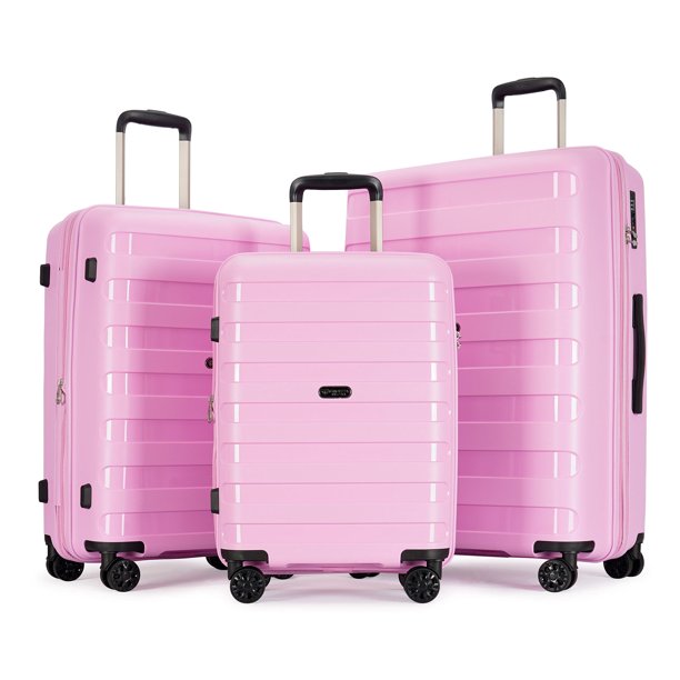 GinzaTravel 3Piece Expandable Hard Luggage Sets ,20"+24"+28" Large