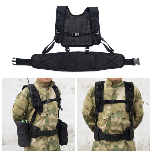 Chaleco Táctico Transpirable Modular Game Chest Rig Ropa Negro shamjiam Chaleco para juegos al aire libre