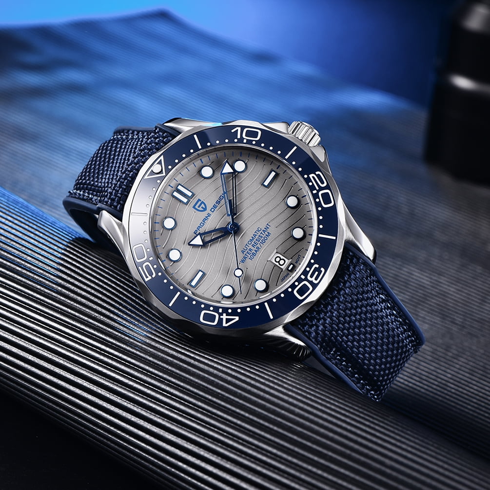 PAGANI DESIGN Men's Automatic Watches 42mm Stainless Steel Sports Waterproof Wrist Watch for Men with Japanese Movement Ceramic Bezel