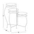 thumbnail image 4 of DecMode 19" x 18" x 21" 3 Tier White Metal Starburst Plantstand, 4 of 9