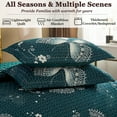 thumbnail image 4 of Butterfly Queen Quilt Set - Soft Microfiber Lightweight 3-Piece for All Season, Dark Green (1 Quilt, 2 Shams), 4 of 9