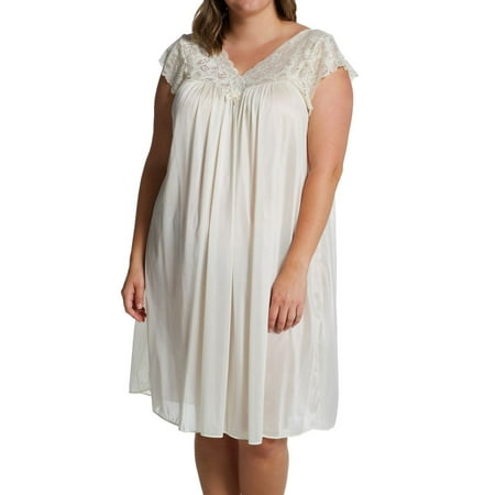 

Women s Shadowline 36737X Plus Silhouette Gown (Ivory 1X)